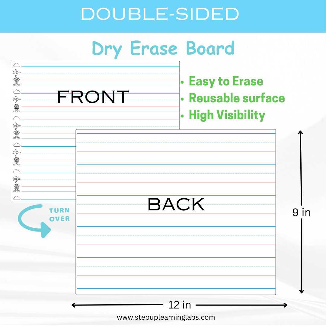 Kindergarten Lined Dry Erase Whiteboards 6 Pack