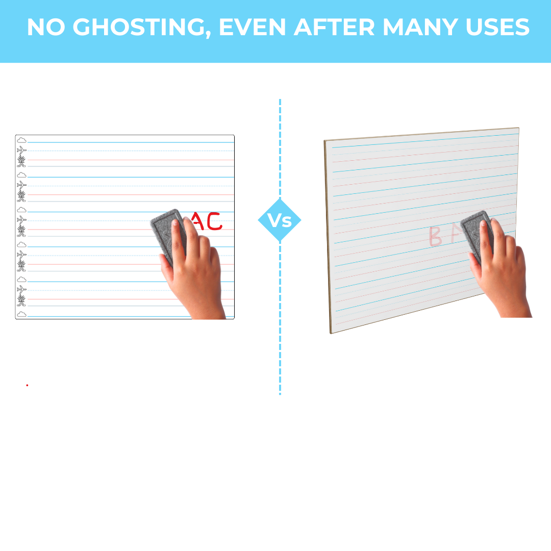 Kindergarten Lined Dry Erase Whiteboards 6 Pack