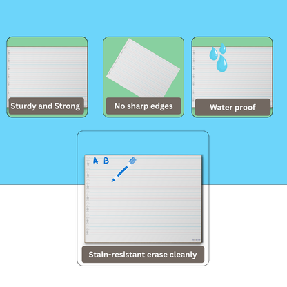 Kindergarten Lined Dry Erase Whiteboards 6 Pack