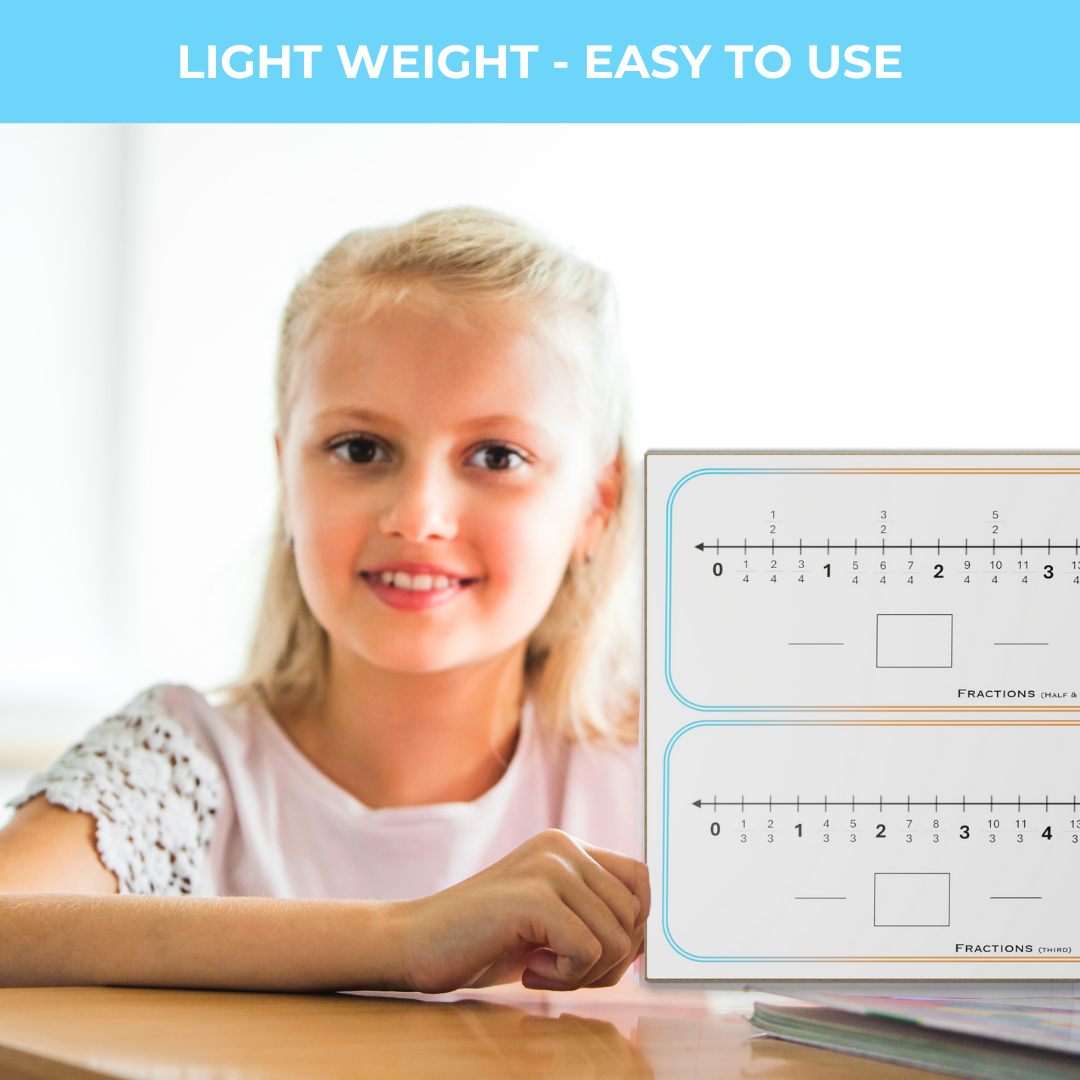 Fractions Decimals Manipulatives 30 Pack(Dry Erase Math Manipulatives Numberline Whiteboard)
